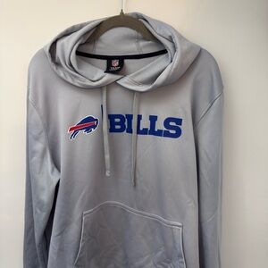 NFL Bills Gray Pullover Hoodie with Blue Logo